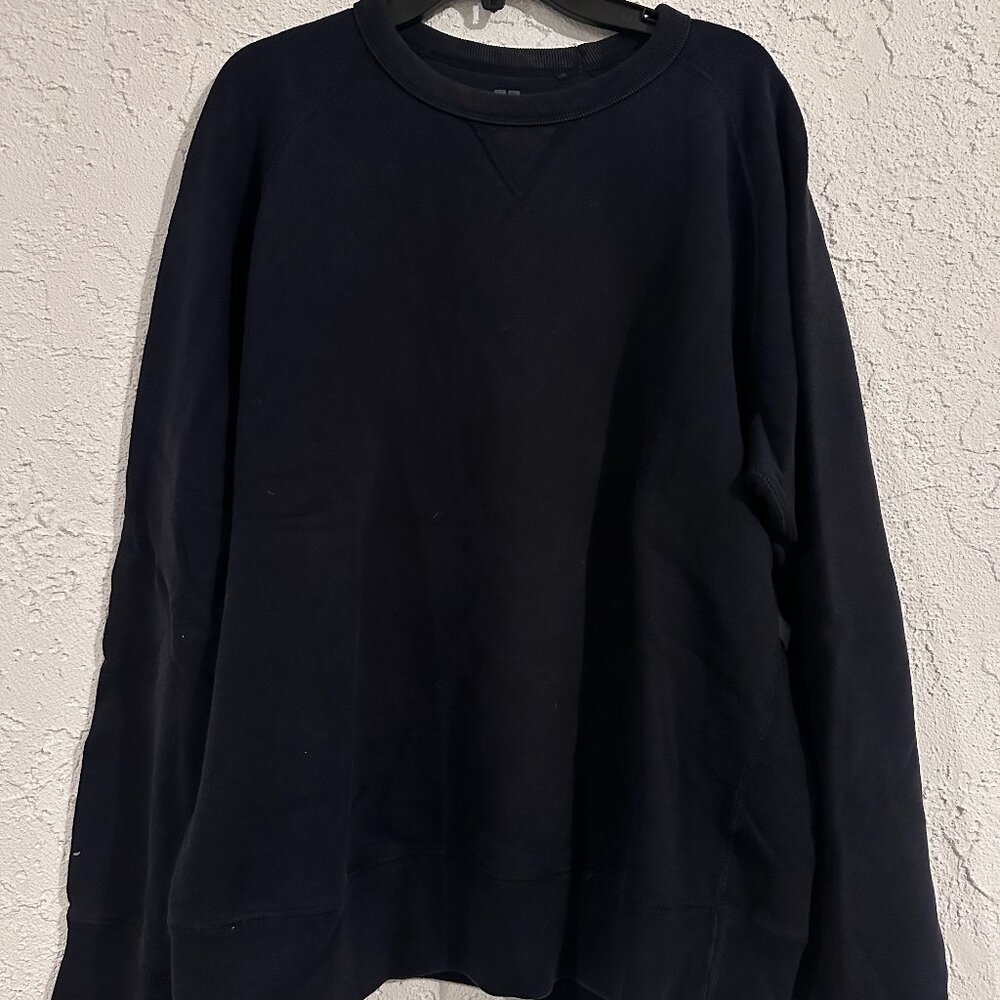 UNIQLO Men’s 100% Cotton Sweatshirt – Navy – Size L (JP) ✨